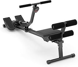 Huzevay Rowing Machine Foldable for Home Use 12 Adjustable Resistance Hydraulic Rowing Machine with Backrest for Full Body Exercise Cardio Workout