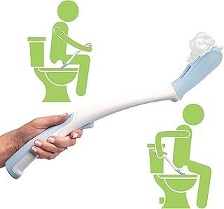 Juvo Toilet Aid - 18” Long Reach Personal Wiping Aid with Hygienic Cover - Easy Use Comfort Self Wiper for Toileting (SATA01)