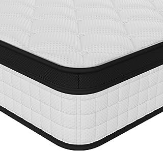 Yaheetech Single Mattress Memory Foam Mattress 11 Inch Pocket Sprung with 3D Breathable Knitted Fabric and Airy Mesh, Medium Firm, 90x190x28.5cm,White