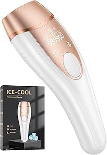 Laser Hair Removal Device with Ice-Cooling System, 3-in-1 IPL Hair Removal Device, 9 Energy Levels, 600nm Red Light, 999,900 Flashes, IPL Laser Hair Remover for Women, Armpits Facial Bikini Line