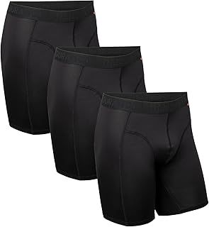 DANISH ENDURANCE Running Boxers Men, Anti Chafing Underwear, Long Leg or Regular, Breathable Sports Boxers, Moisture Wicking, 3 Pack