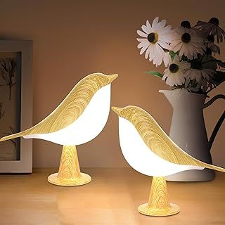2Pack Touch Control Table Lamp, Night Light, Bedside Lamps Nightstand Lamps, 3-Way Dimmable Light with Bird Shape, USB Rechargeable, Portable Desk Lamp LED for Baby, Kids, Bedroom, Home, Office etc
