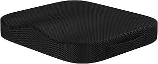 bonmedico Memory Foam Seat Cushion for Office Chair - Non-Slip, Seat Pads for Coccyx Pain Relief to Support Standing - Portable Car Seat Cushion w/Handle for Lower Back Support