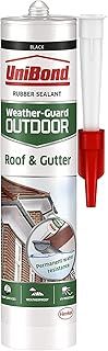 UniBond 2079110 Roof & Gutter Sealant, Long-Lasting Butyl Sealant for Roofing Applications, Waterproof Sealant for Outdoor Use, Flexible & Durable Roof Sealant, 1x504g Cartridge, Black