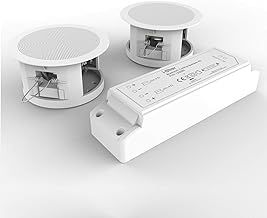 i-Star Ceiling Bluetooth Speakers Complete Kit - Easy To Install Ceiling Speakers Fit in Existing Downlight Cut-Out Easy To Pair Bluetooth White