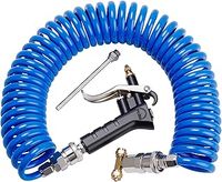 Boeray Heavy Duty Truck Air Duster Blow Gun Cleaning with 9 Meter Long Coil and 2 Interchangeable Nozzle Tips- Blue Air Seat Blow Gun Kit