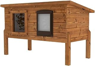 Extra Large External Self Heating Outdoor Cat House Kennel with One Way Privacy Window