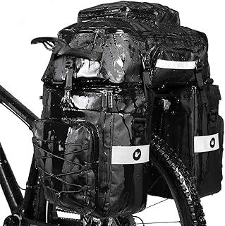 Rhinowalk Bike Pannier Bag Set for Bicycle Cargo Rack Saddle Bag Laptop Pannier Rack Bicycle Professional Cycling Accessories 3 in 1-Black