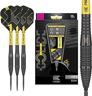 Target Darts Bolide Void 90% Tungsten Dart Set, Steel Tip Swiss Point Darts | 21G/22G/23G/24G/25G/25G | Professional Darts Sets, Black Darts, Swiss Point Tool Included