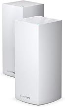 Linksys Velop MX8400 Tri-Band Mesh WiFi 6 System (AX4200) WiFi Router with up to 525 m² Wireless Coverage, 3.5 Times Faster for More Than 80 Devices - Pack of 2, White, 2 pin plug