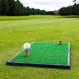 FORB Launch Pad Golf Practice Mat – 2ft x 1ft Artificial Turf Hitting Mat – Includes Removable Rubber Tee – Durable Rubber Base – Ideal for Indoor & Outdoor Golf Practice