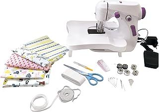 Lexibook, The Sewing Workshop, Sewing machine, 5 fabric coupons & accessories included, White/purple, SW200