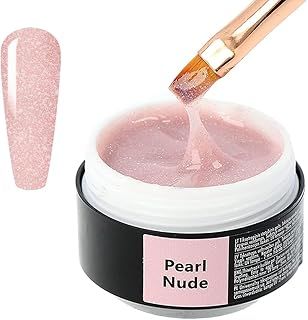 Sincero Salon Pearl Nude Builder Gel for Nails - Hard Gel Builder for Extension - Nail Strengthener for Weak Nails - LED UV Nail Builder - Nail Repair - Use with Nail Forms - Nail Hardener Gel 15 ml