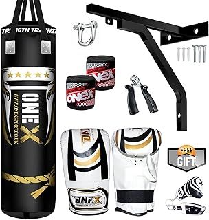 Heavy Filled Boxing Punch Bag Set Gloves Bracket MMA Pad Punching Kick Bag 13Pcs 3ft – 4ft - 5ft With Straps