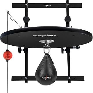 MaxxMMA Height Adjustable Heavy Bag Speed Bag Platform + Patented Reaction Ball