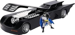 Jada JA30916 Toys Véhicule moulé Sous Pression Batmobile à l'échelle 1:24 échelle avec Figurine Batman DC Comics BTAS Figure, Black