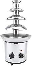 Chocolate Fountain Machine 4 Tiers, Stainless Steel Fondue Chocolate Fountain Electric Chocolate Fountain Chocolate Fondue Maker for Household Birthday Christmas, 170W