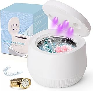 Ultrasonic Cleaner for Dentures, Retainer, Aligner, Toothbrush Head, Whitening Trays, Mouthguards, 45KHz Ultrasonic Cleaner Machine for All Dental Appliances