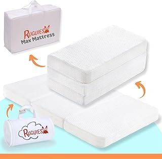 MAX MATRESS- Travel Cot Mattress 120x60cm Foldable, Portable and Reversible Viscoelastic Mattress- Baby Floor Mattress- Padded Children's Mat. Oeko-Tex.