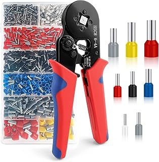 Ferrule Crimping Tool, 0.25-10mm² Crimping Plier with 1250 Ferrules Terminals, Self-Adjustable Wire Ferrule Crimping Tool, End Ferrule Pliers