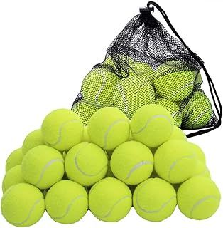 Tennis Balls with Storage Bag, Thick-Walled Durable Balls for Dogs, Tennis & Cricket, 12 & 24 Pack