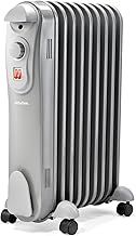 2000W 9 Fin Portable Electric Slim Oil Filled Radiator Heater with Adjustable Temperature Thermostat, 3 Heat Settings & Safety Cut Off | 2Kw GREY