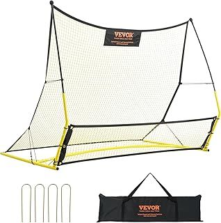 VEVOR 2-in-1 Football Rebounder Net, 72"x51" Iron Soccer Practice Equipment, Sports Football Goal with Portable Bag, Perfect for Team Solo Training, Passing, Volley