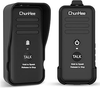 ChunHee Wireless Intercom Doorbell Chime for Home, Two-Way Talk Security System 3000ft/1000m, 2500mAh, 14 Chime, 4 Volume,1 Doorbell and 1 Intercom