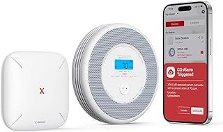 X-Sense Wi-Fi Combination Smoke and Carbon Monoxide Alarm for Home with English Voice Alerts, Wireless Interlinked Voice Alarm with SBS50 Base Station, XP0A-MR11