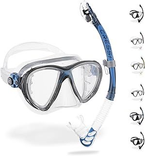 Cressi Big Eyes Evolution Mask & Alpha Ultra Dry Snorkel - Dive Combo Set, One Size, Multicolor, Adult Unisex
