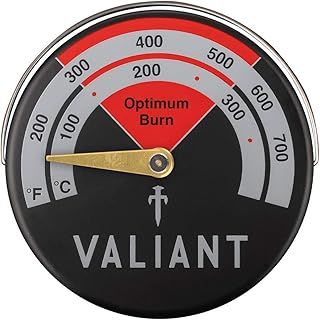 Valiant Magnetic Log Burner & Stove Thermometer-Red, 63mm