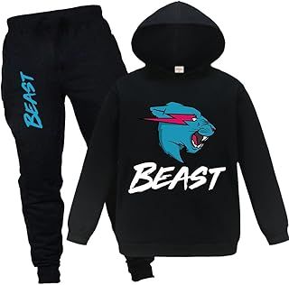 Famous YouTube Gamer Logo Ripped Lightning Cat Printed Hoodie and Pants 2pcs/Sets Trousers and Top Tracksuits for Boys Girls Ages 3-13