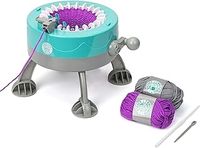 Knitting Circle Station for Kids | Kids Craft Kit for Beginners, Small Knitting Machine, Knit Gloves Hats and Scarves with Two Coloured Yarns