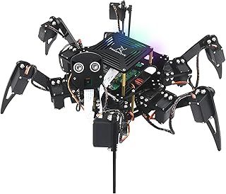 Freenove Big Hexapod Robot Kit for Raspberry Pi 5 4 B 3 B+ B A+, Walking, Self Balancing, Face Recognition, Ultrasonic Ranging, App Control, Camera, Servo (Raspberry Pi NOT Included)