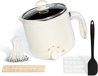 Wax Melter for Candle Making Large 1.8L Electric Wax Melter with Pouring Spout Candle Making Kit for Adults - Wicks, Wick Stickers, Centering Device, Spoon, Candle Making Supplies - UK Plug