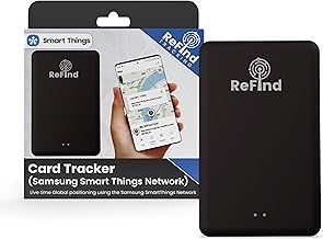 ReFind Card Tracker (Samsung Only) - Slim and Durable Smart Tag for Wallets, Bags, Suitcases and Luggage. Rechargeable Card Tracker Compatible with Samsung SmartThings App
