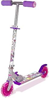 SV13988 Unicorn Scooter with 2 Light up Wheels, Pink Purple Silver