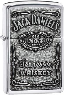 Windproof Lighter | Metal Long Lasting Zippo Lighter | Best with Zippo Lighter Fluid | Refillable Lighter | Perfect for Cigarettes Cigar Candle Pocket Lighter Fire Starter | Jack Daniel's