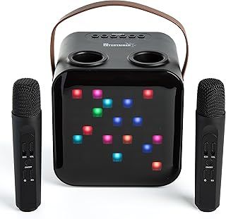 Karaoke Machine & Portable Speaker with Wireless Microphones & Lights. Mr Entertainer Nano