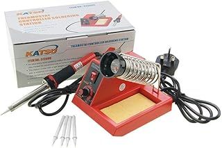 Soldering Station, KATSU 58W Electric Thermostatic Soldering Iron Welding Station Kit with Adjustable Temperature and 4 Extra Solder Tips, Ideal for Electronics Electrical Repairing 312095