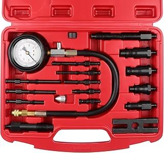 Engine Compression Tester TDI CDI Diagnostic Test Manometer Kit, Meter 0-1000PSI Motor Cylinder Pressure Tester Kit, for Car Diesel Engines Tractor