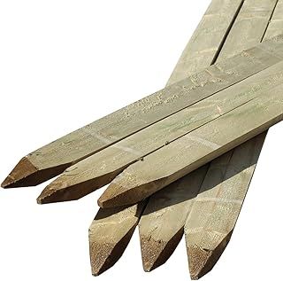 Suregreen Half Round Fence Posts | 1.8m (6ft) x 100mm | 6 Pack | Green Treated Stakes
