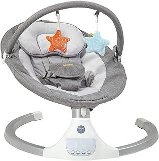 BABABING | Electric Baby Bouncer Hub Swing with Bluetooth Digital Display | Baby Rocker with 5 Swing Settings | Built-in Timer and Lightweight | Suitable for Newborn