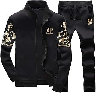 MANLUODANNI Men's Tracksuit Sets Bottoms Full Zip Jogging Gym Suit Jacket with Pockets