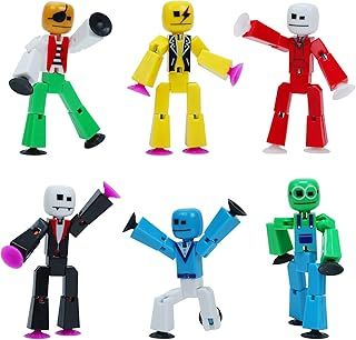 Zing Stikbot Avatar Series 1, Set of 6 UV Print Stikbot Collectable Action Figures, Create Stop Motion Animation, Great for Kids Ages 4 and Up