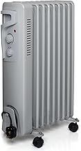 Futura Oil Filled Radiators Free Standing 2000W, 9 Fin Electric Oil Heater with 3 Heat Settings, Electric Heater Energy Efficient Thermostat, Oil Filled Radiator Ideal for Home and Office Use