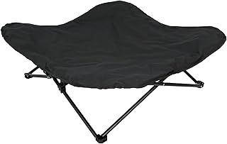 Easipet Elevated Dog Bed with Steel Frame and Poly-Cotton Padding, Indoor Outdoor Pet Cot, 70cm x 70cm, Black