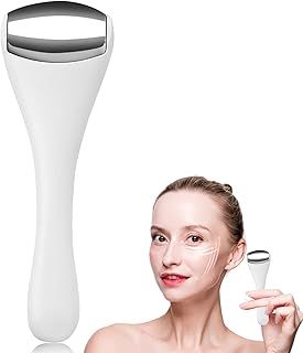Mini Eyes Massager Eye Cool Roller for Eye Puffiness, Cold Facial Roller for Women Skin Care, Tighten Pores, Under-eye Relief, Reduce Face Wrinkle-Finger Size(White)