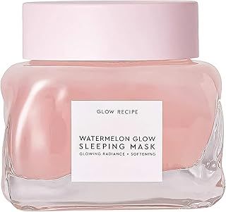 Glow Recipe Watermelon Glow Sleeping Mask, Travel-Size - Exfoliating, Hydrating + Anti-Aging Overnight Face Mask with AHA, Pumpkin Seed Extract + Hyaluronic Acid for Smooth Skin (30ml / 1oz)