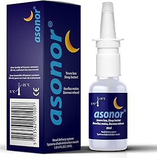 Asonor Snoring Nasal Spray (30milliliter), Effective Snore Stopper Drops for Better Sleep, Snore Relief Remedy Opens Up The Throat Air Passage, Enables Better Breathing, Natural Anti-Snoring Solution